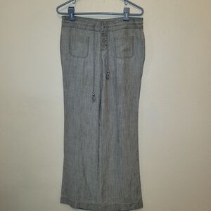 Anthropology Level 99 Grey Linen Blend Pant Size 26